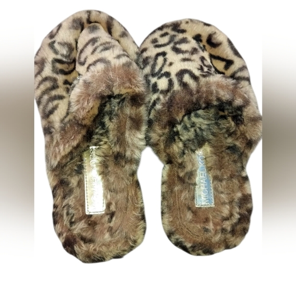 Michael Kors Brown Faux Fur Slippers - Picture 2 of 6